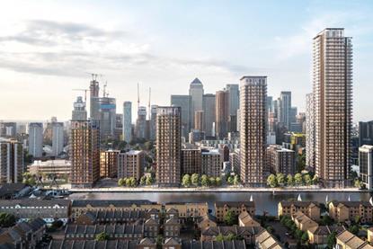 PLP's Westferry Printworks proposals, seen from the south